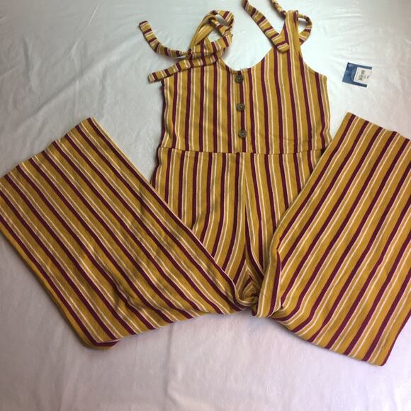 Arizona Jean Co. Striped Jumpsuit Gold Multi Small - Picture 11 of 15